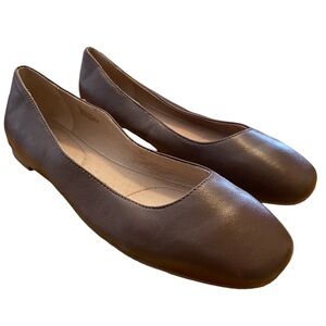 J.JILL BROWN LEATHER FLATS WOMENS SZ 10